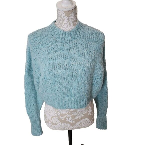 Aritzia Wilfred Alpaca Sweater Lune In Oceanic Teal Blue Turquoise Women's XS - Picture 1 of 9